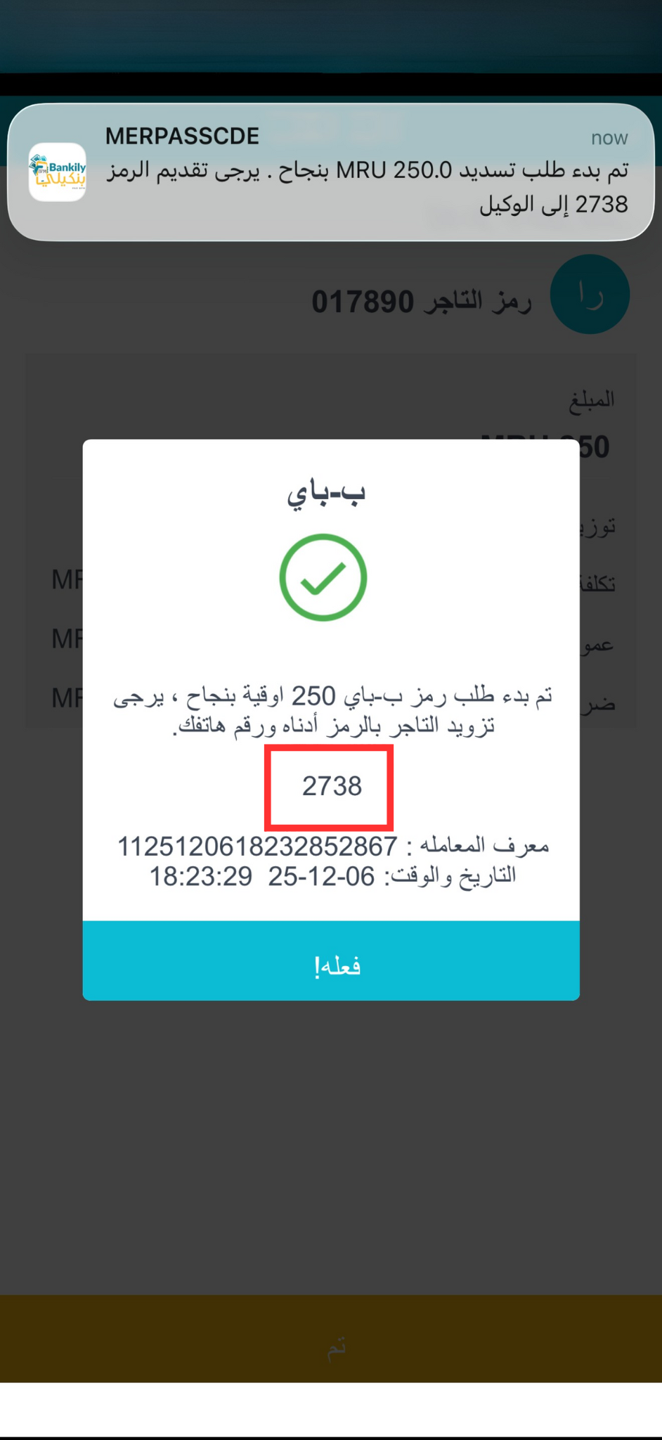 احصل على كود ب-باي المكون من 4 أرقام